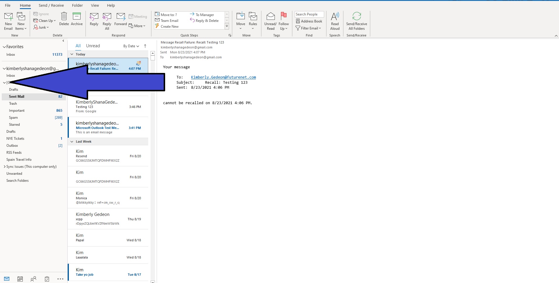 how to recall an email in outlook on mac