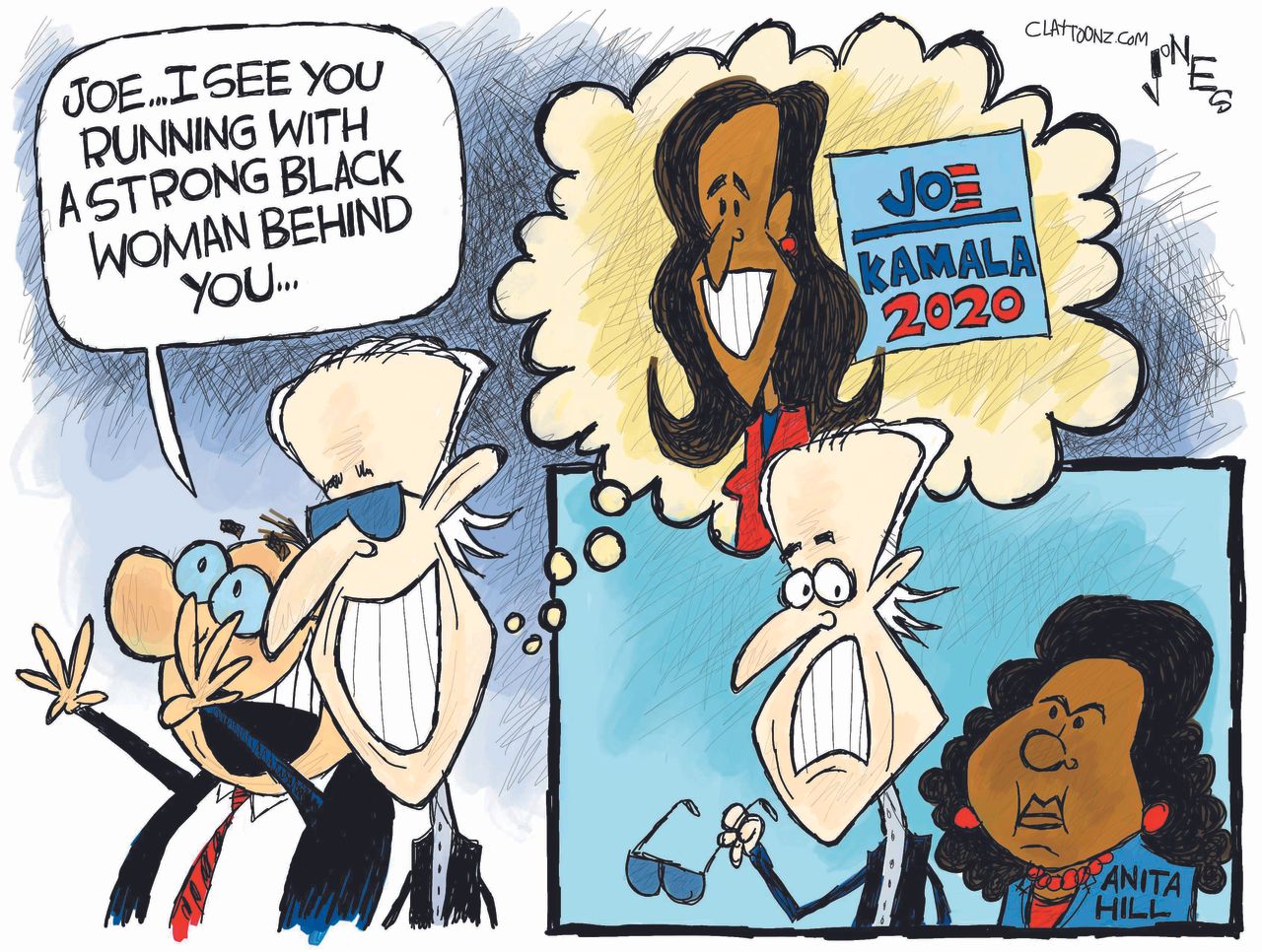 Political Cartoon U.S. Joe Biden Kamala Harris Anita Hill 2020 presidential election