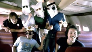 Billy Joel with members of his band during his 1980 tour of the US Midwest