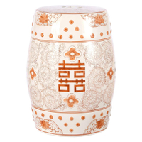 JONATHAN Y Chinoiserie Ceramic Garden Stool