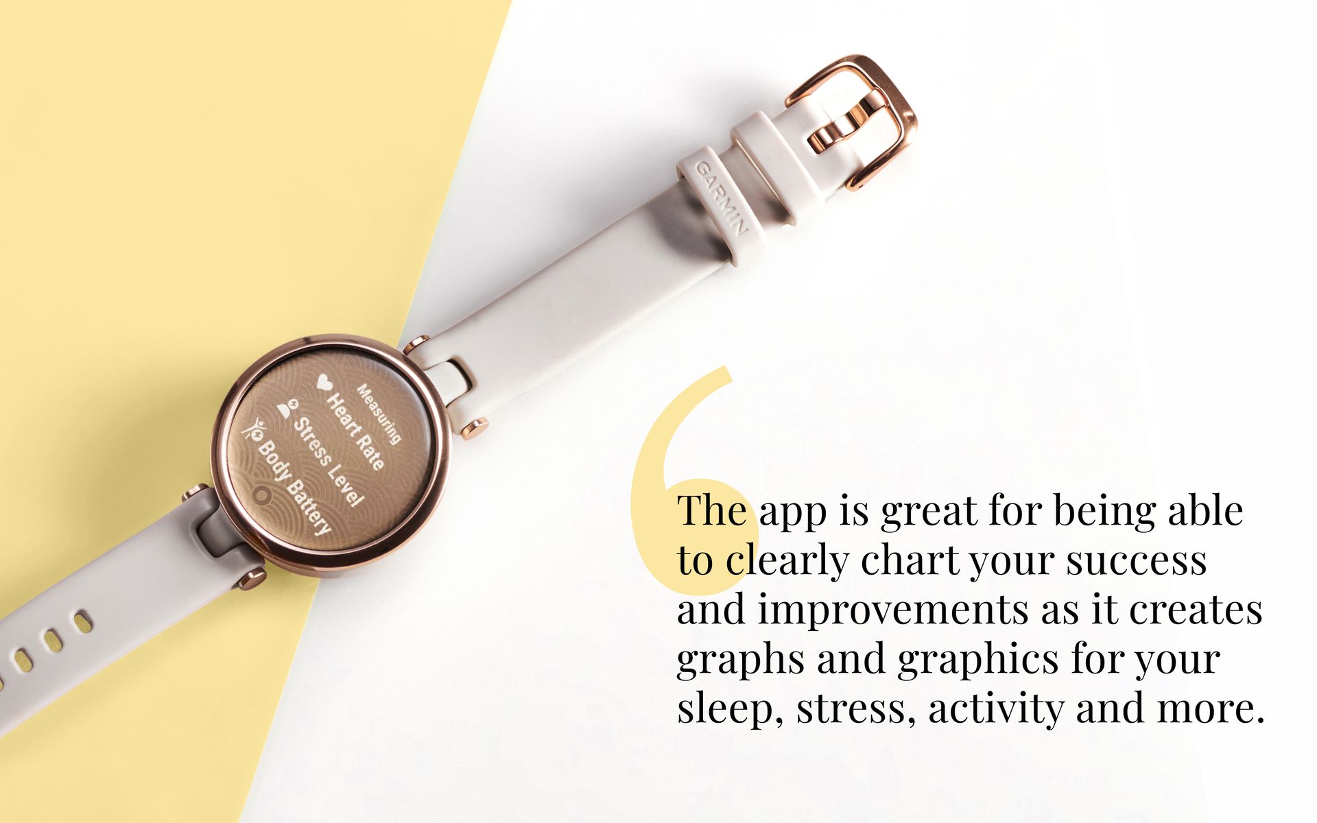 A product shot of the Garmin Lilly smartwatch, tested as part of our best fitness trackers round up