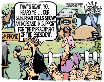 Political Cartoon U.S. Suburban Polls Trump Campaign