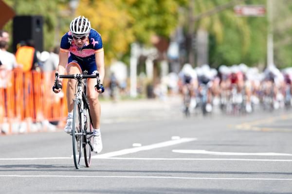 Robin Farina (Vera Bradley Foundation) had bad luck today and needed a bike change late in the race.
