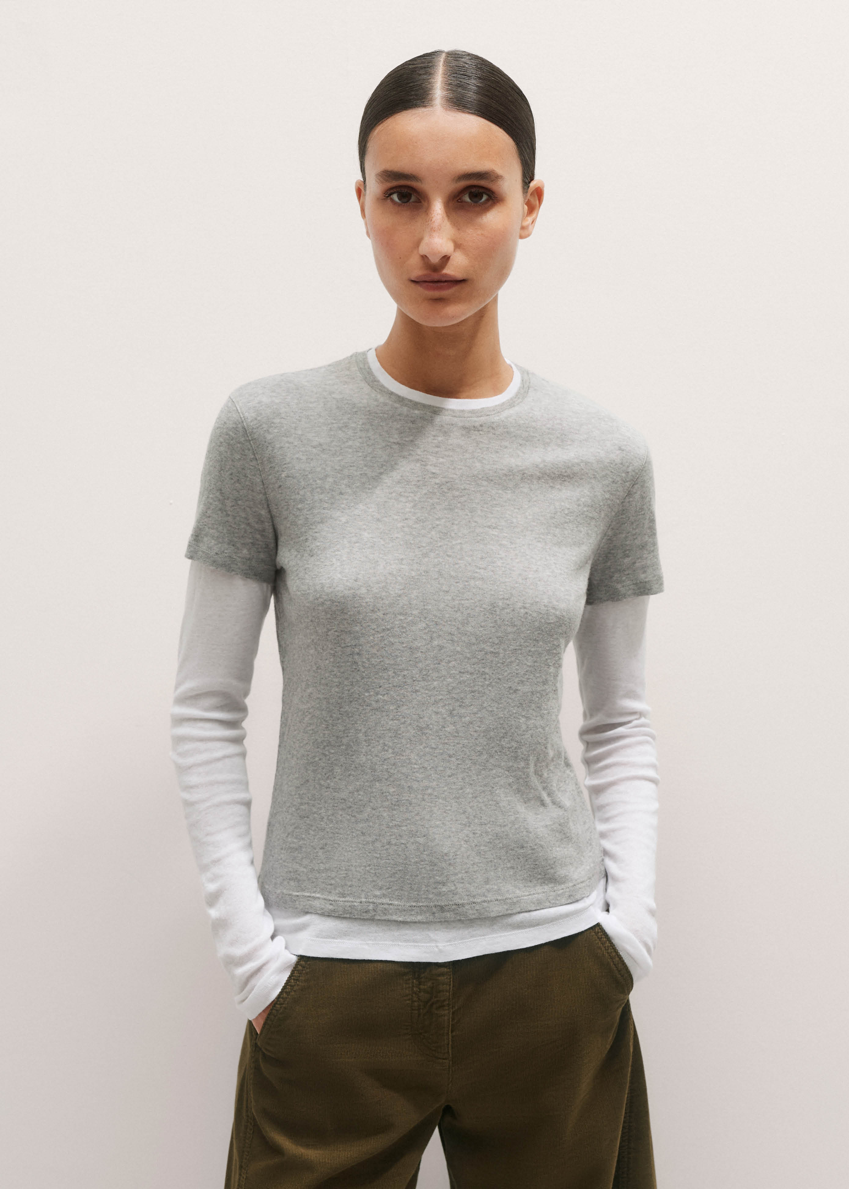 Sheer Rib Double Layer Top