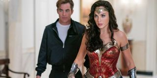 Wonder Woman 1984 Chris Pine and Gal Gadot standing stunned in the White House