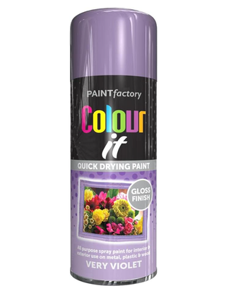 Purple spray paint can