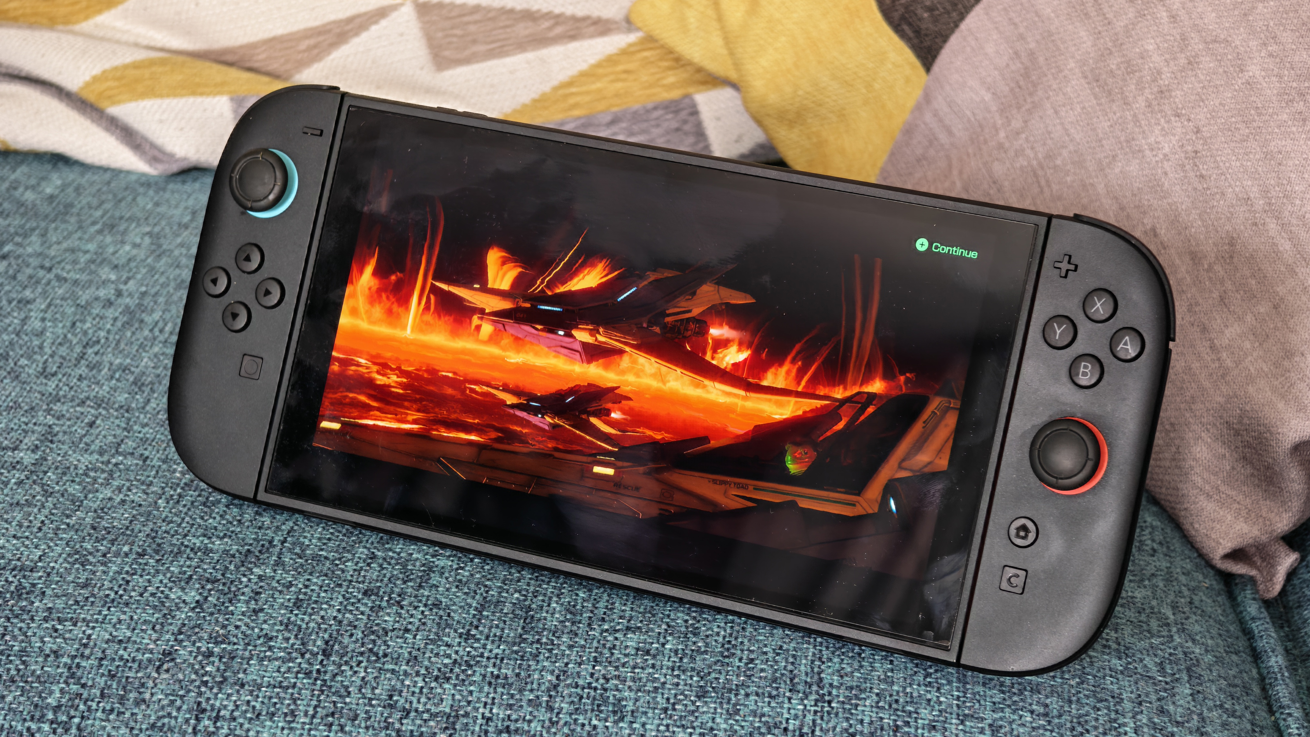 Star Fox running on Nintendo's Switch 2 console in handheld mode