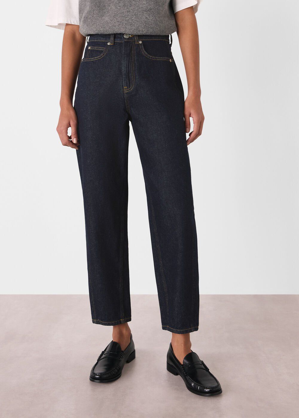 Dark Denim Authentic Barrel Leg Jean
