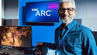 Intel's Raja Moduri showing off an Alchemist-powered Beast Canyon NUC Extreme