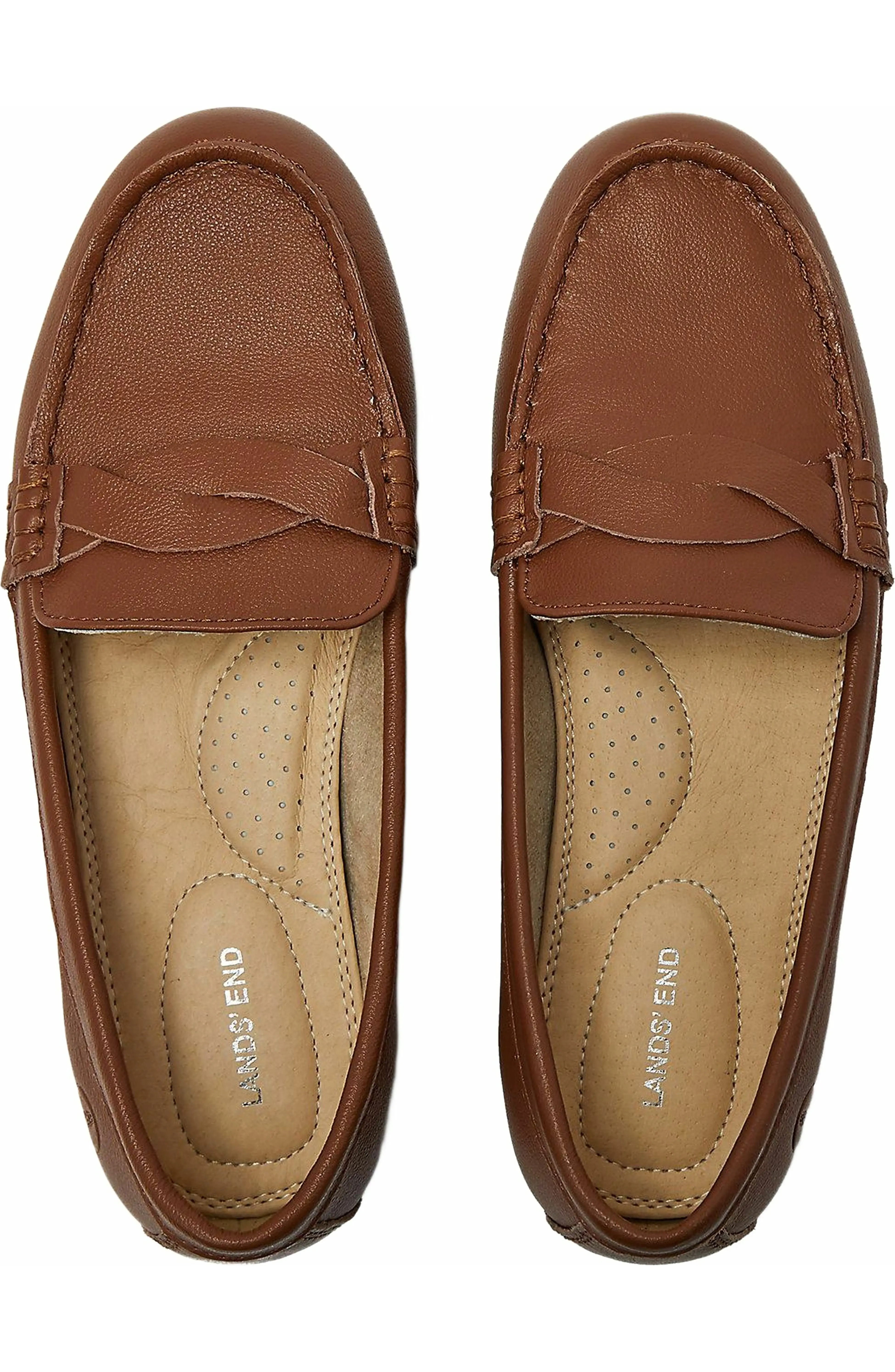 Lands' End, Comfort Leather Slip On Loafer Shoes (Were $130) 