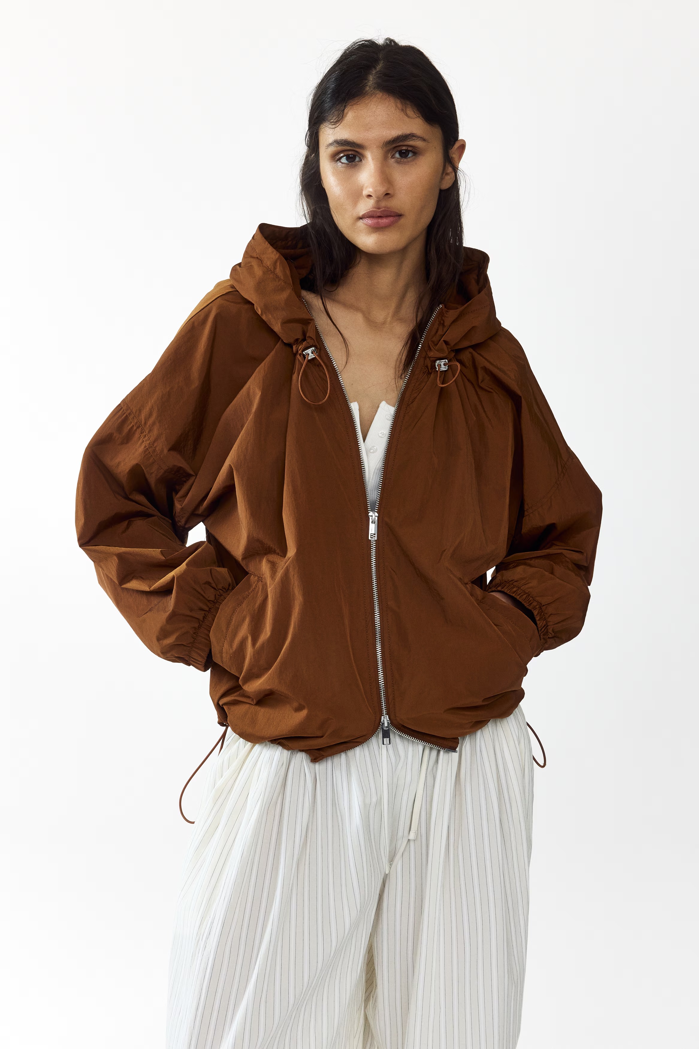 H&M hooded nylon jacket