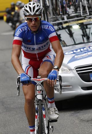 Sylvain Chavanel (Quick Step) tried to show off French national champion's jersey on Bastille Day