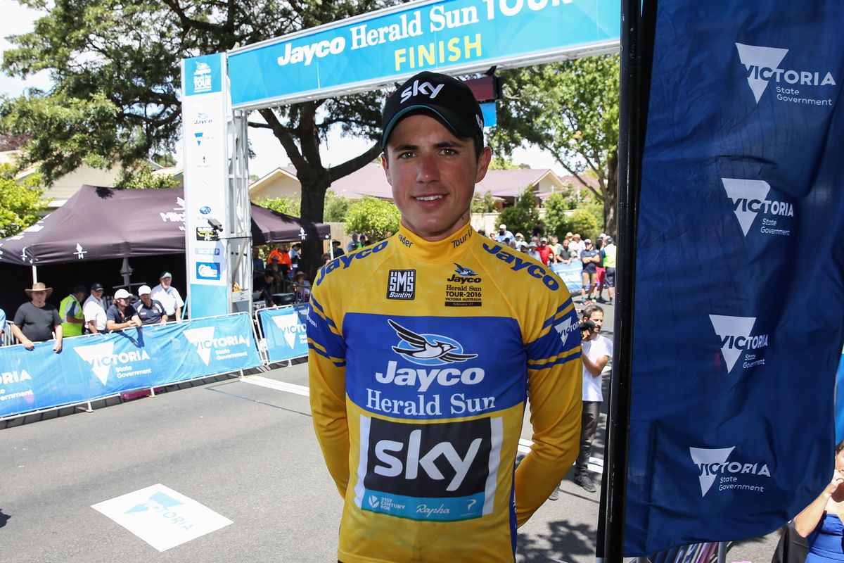 Peter Kennaugh (Team Sky) on the podium
