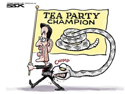 Political cartoon Tea Party Cantor