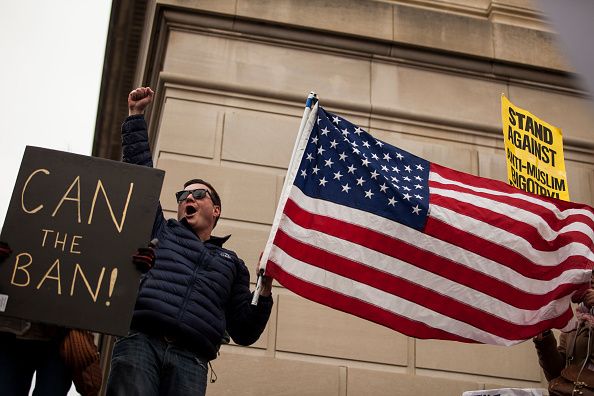 Protesters against Donald Trump&amp;#039;s travel ban.