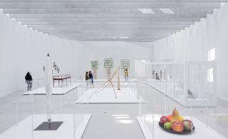 White interiors inside the museum and show case