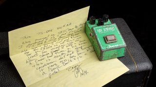 Stevie Ray Vaughan's 1980s Ibanez Tube Screamer with a letter from the previous owner