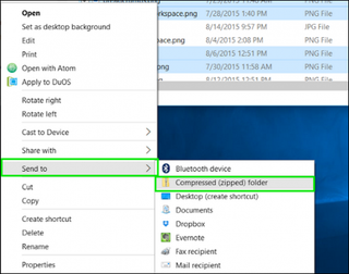 how to create a zip folder on windows 10