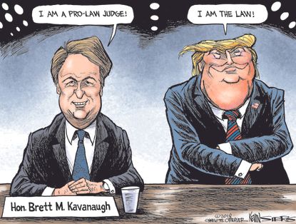 Political cartoon U.S. Trump Brett Kavanaugh confirmation