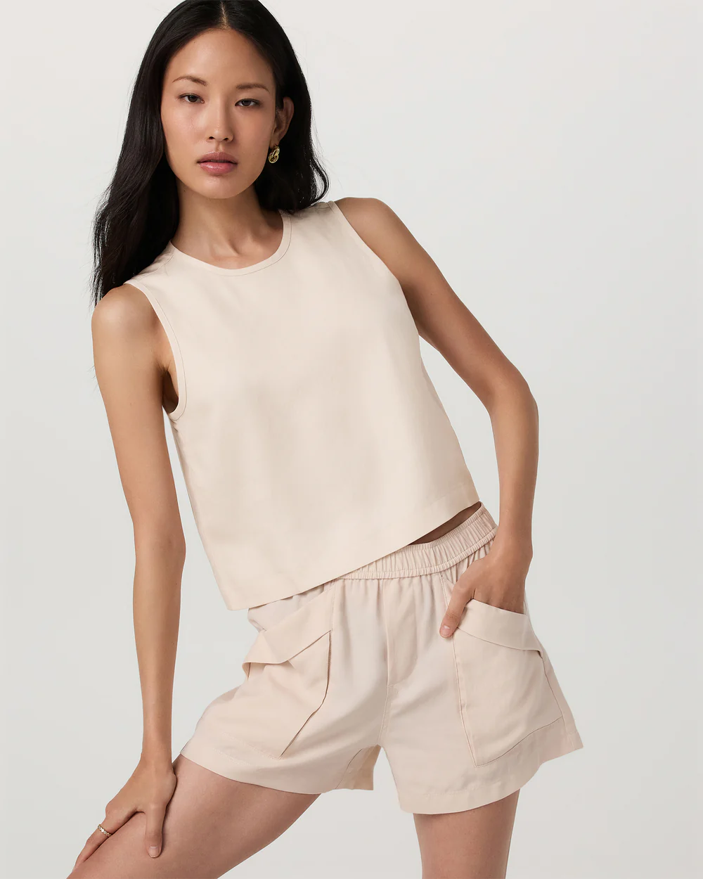 Trestles Twill Crop Tank - Nutmeg - Xxs
