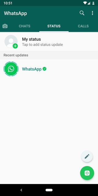 WhatsApp Status page