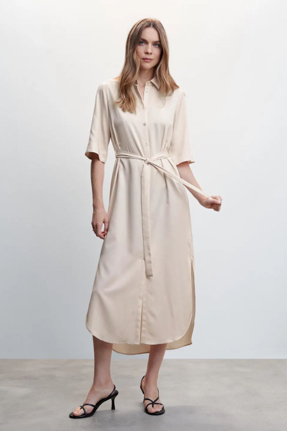 Mango Bow shirt dress