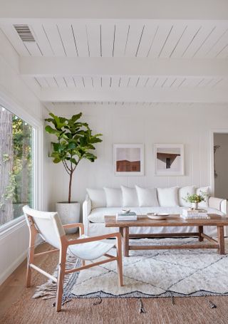white painted walls and ceiling