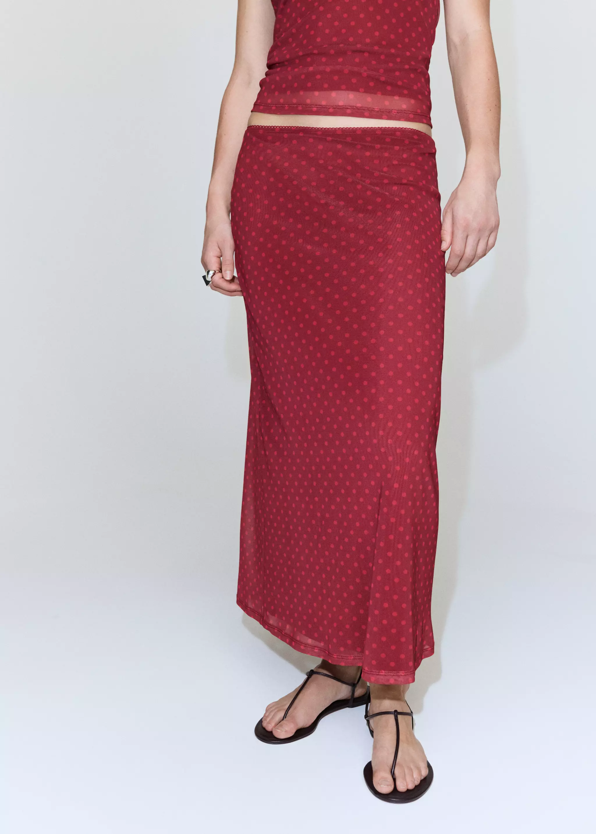 Polka-Dot-Printed Tulle Skirt - Women | Mango Usa