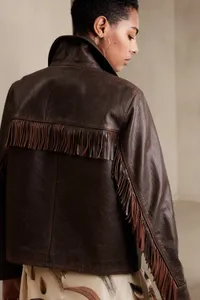Banana Republic Saguaro Fringe Leather Jacket $650 $500 | Banana Republic