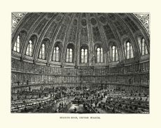 Vintage engraving of British Museum Reading Room, 1893. Credit: Getty