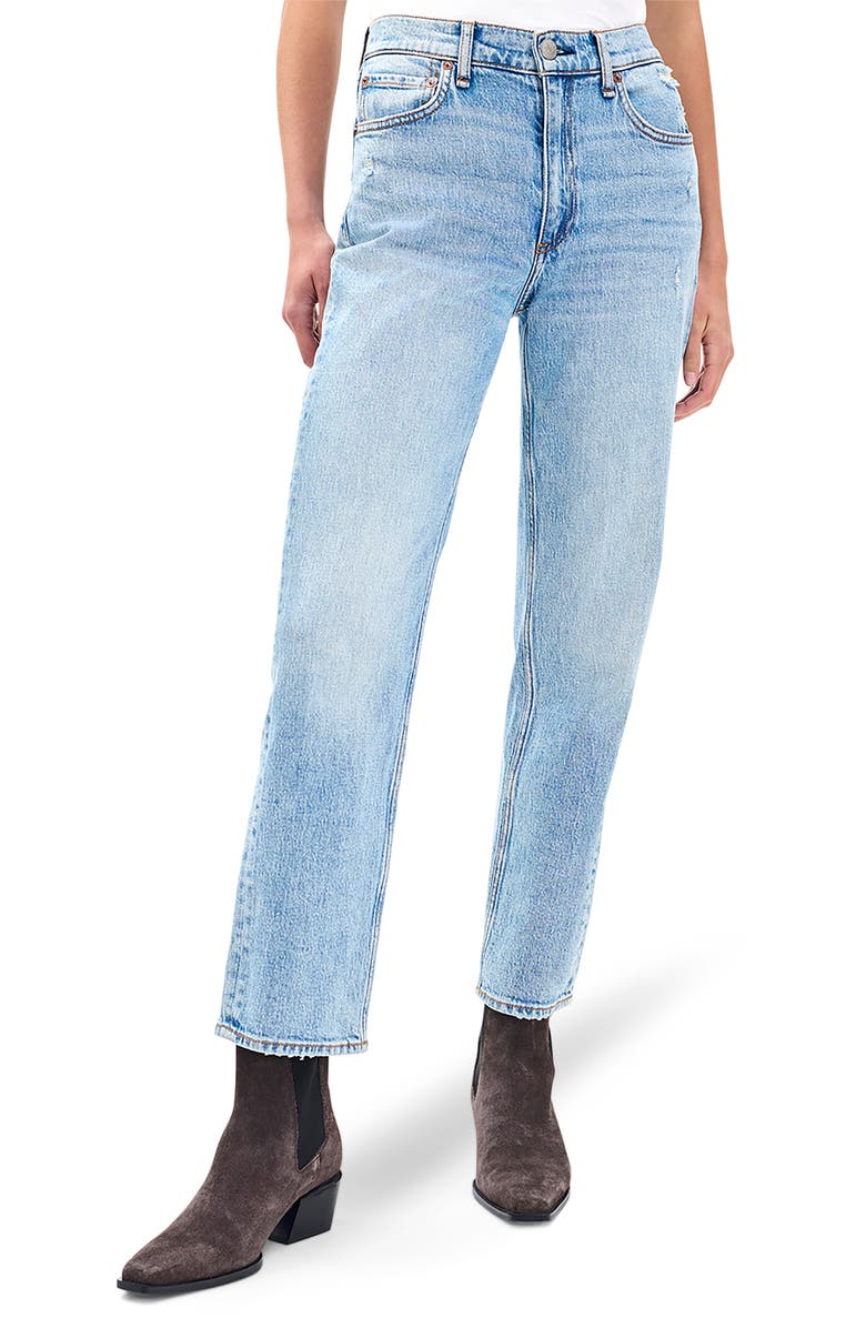 Harlow Mid Rise Ankle Relaxed Straight Leg Jeans
