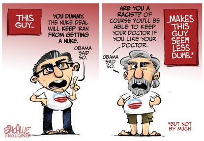 Obama cartoon U.S. Iran Deal Obamacare