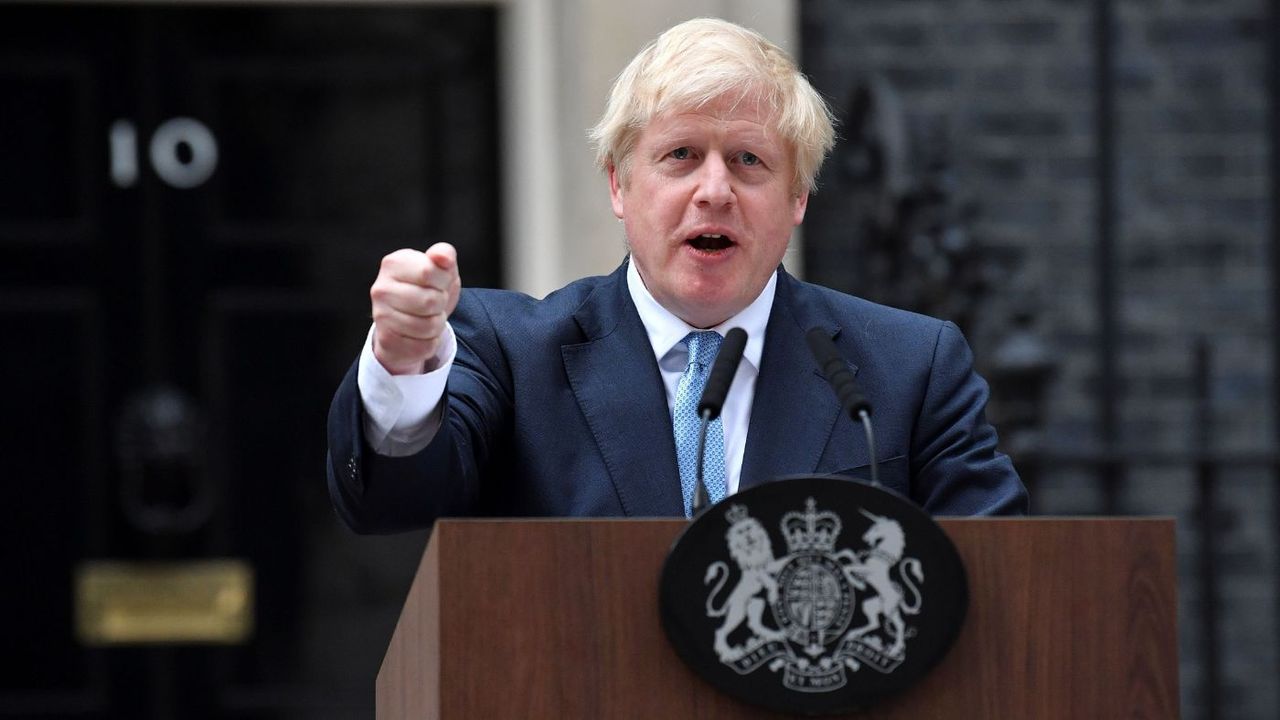 Boris Johnson outside 10 Downing Street