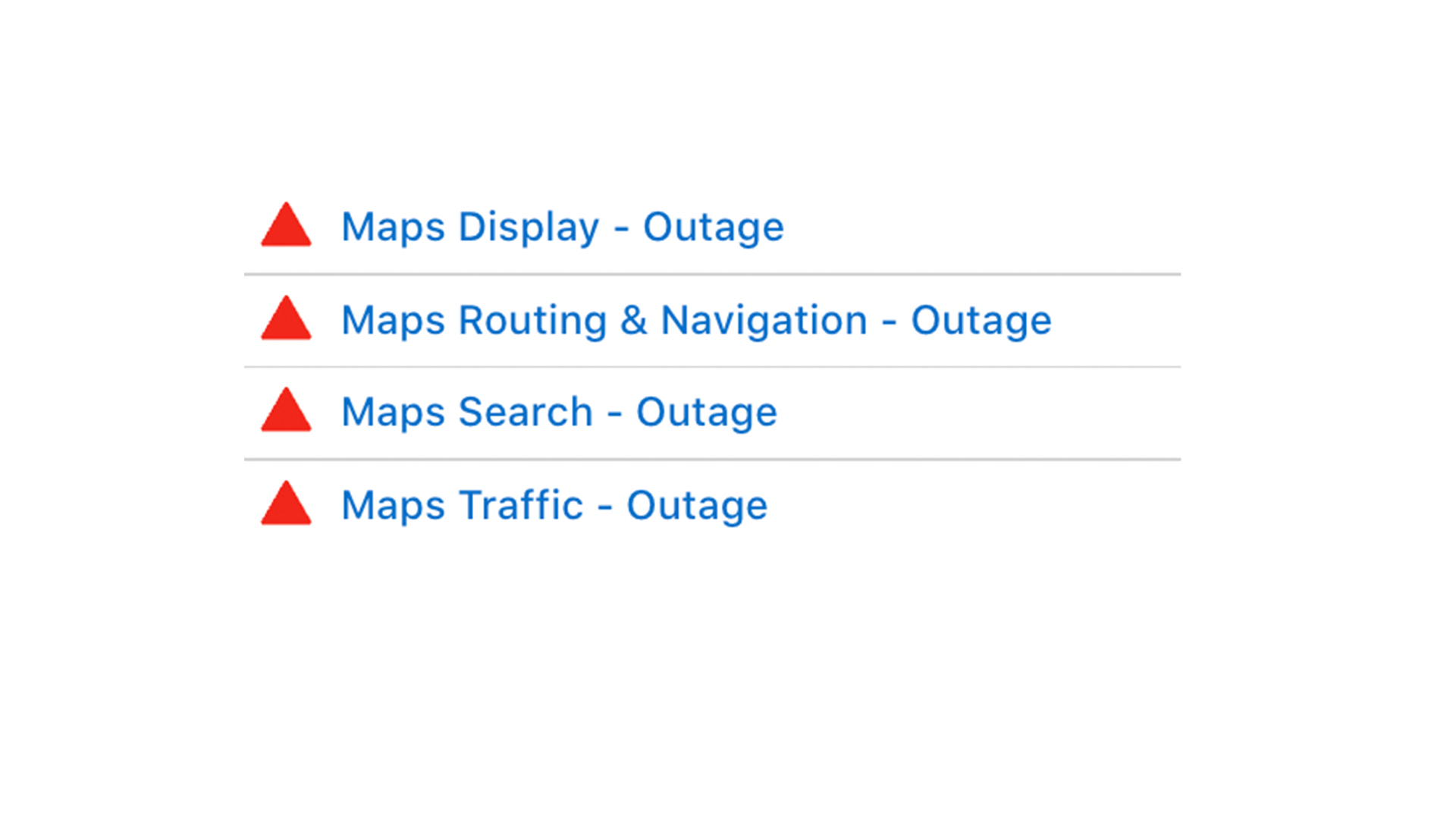 Apple Maps down