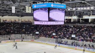 Four Daktronics video and two ring displays form 1,270-square-foot visual centerpiece.