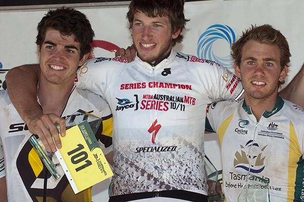 The men's under 23 podium.