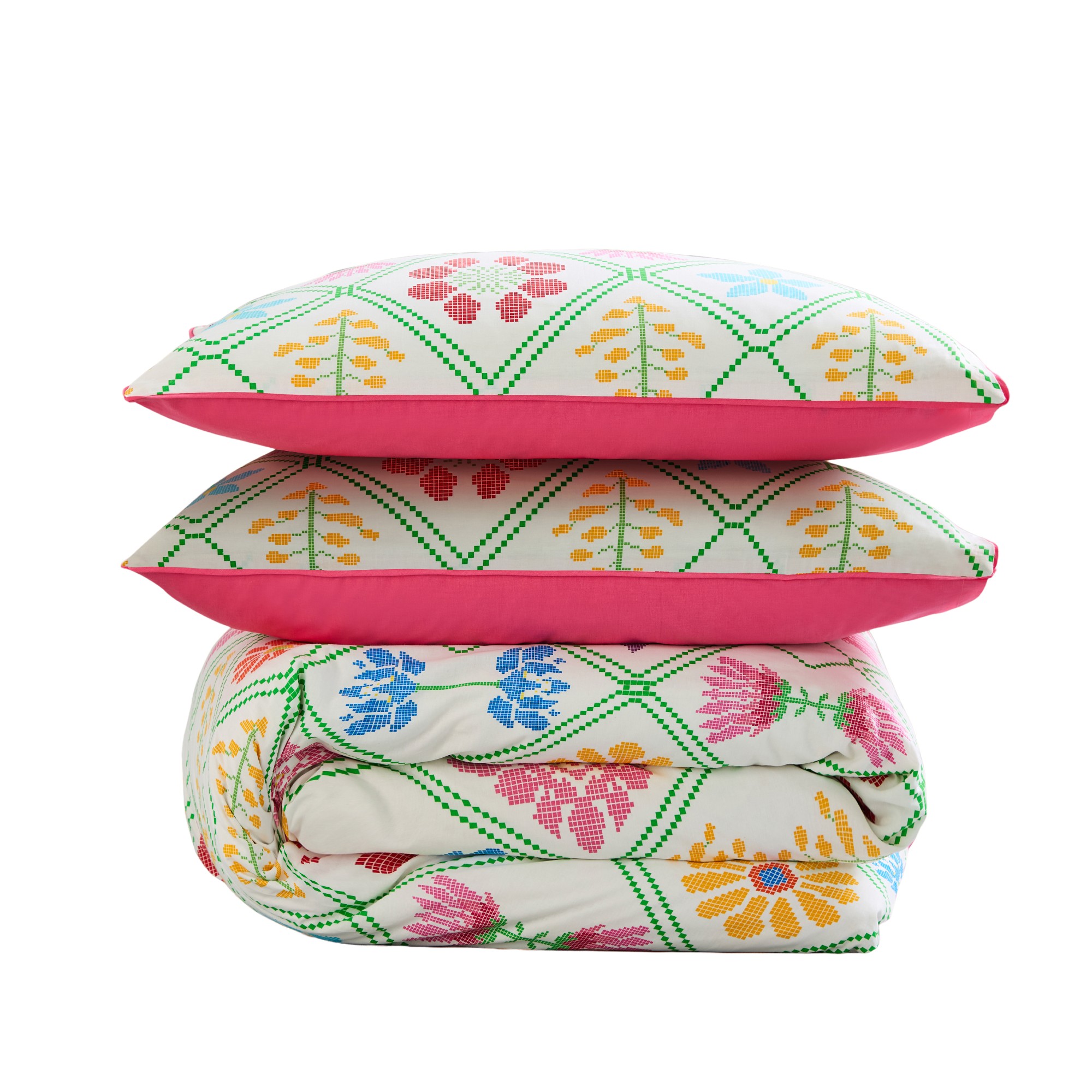 Dunelm x Yinka Ilori Net Floral 100% Cotton Duvet Cover &amp;amp; Pillowcase Set