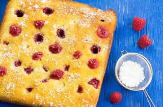 White chocolate and raspberry blondies