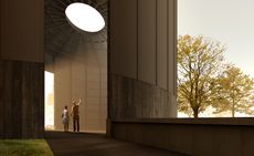 Serpentine Pavilion 2022, Black Chapel, Design render, interior view