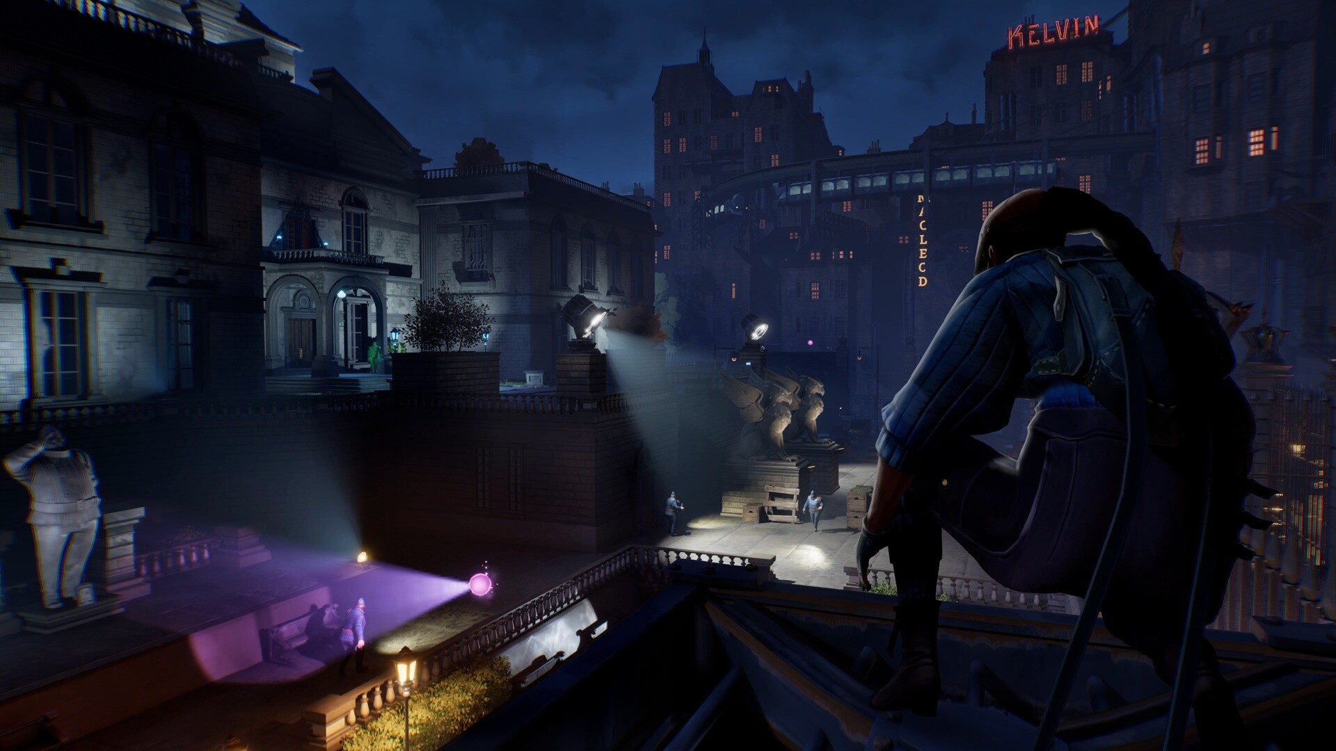 Screens and photos from a video game depicting Edinburgh