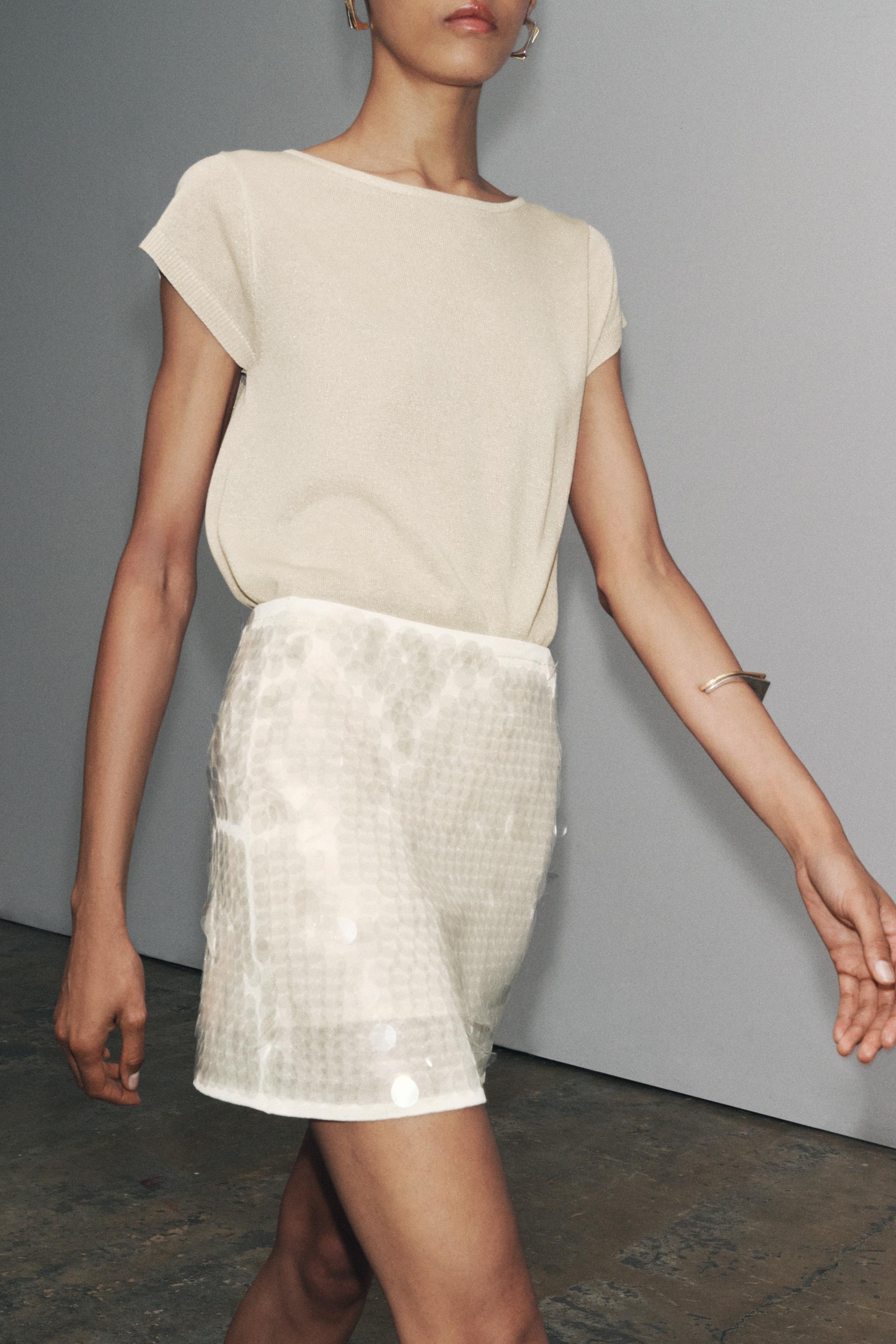 Sequin Knit Mini Skirt