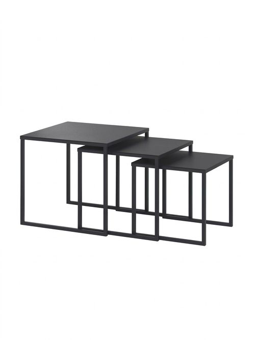 Set of 3 Miva Metal and Steel Nesting Tables