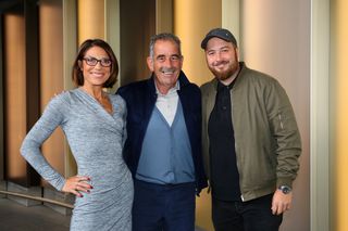 Sam Torrance poses with his wife Suzanne Torrance and son Daniel Torrance