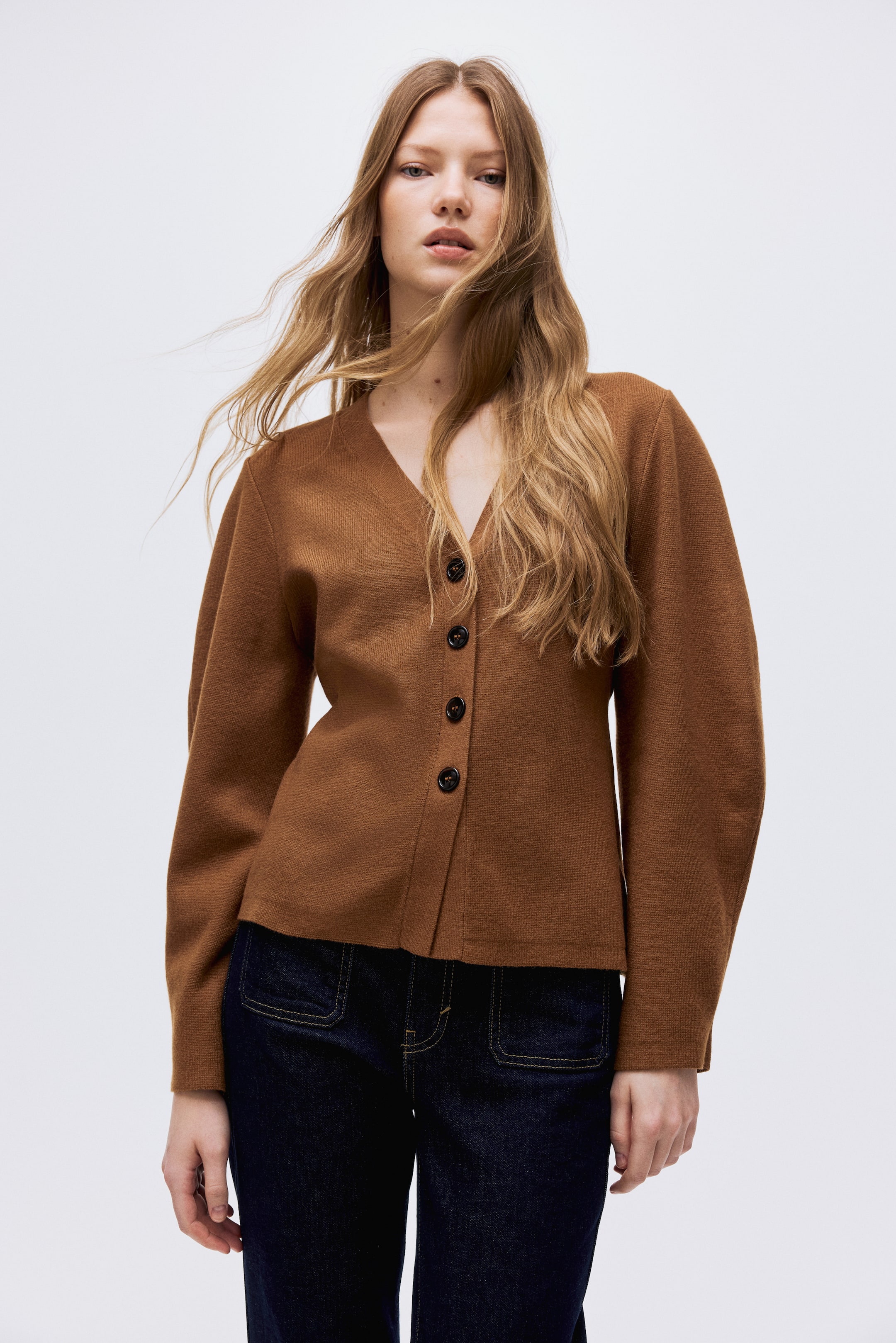 Knitted Cardigan - Dark Grey Marl