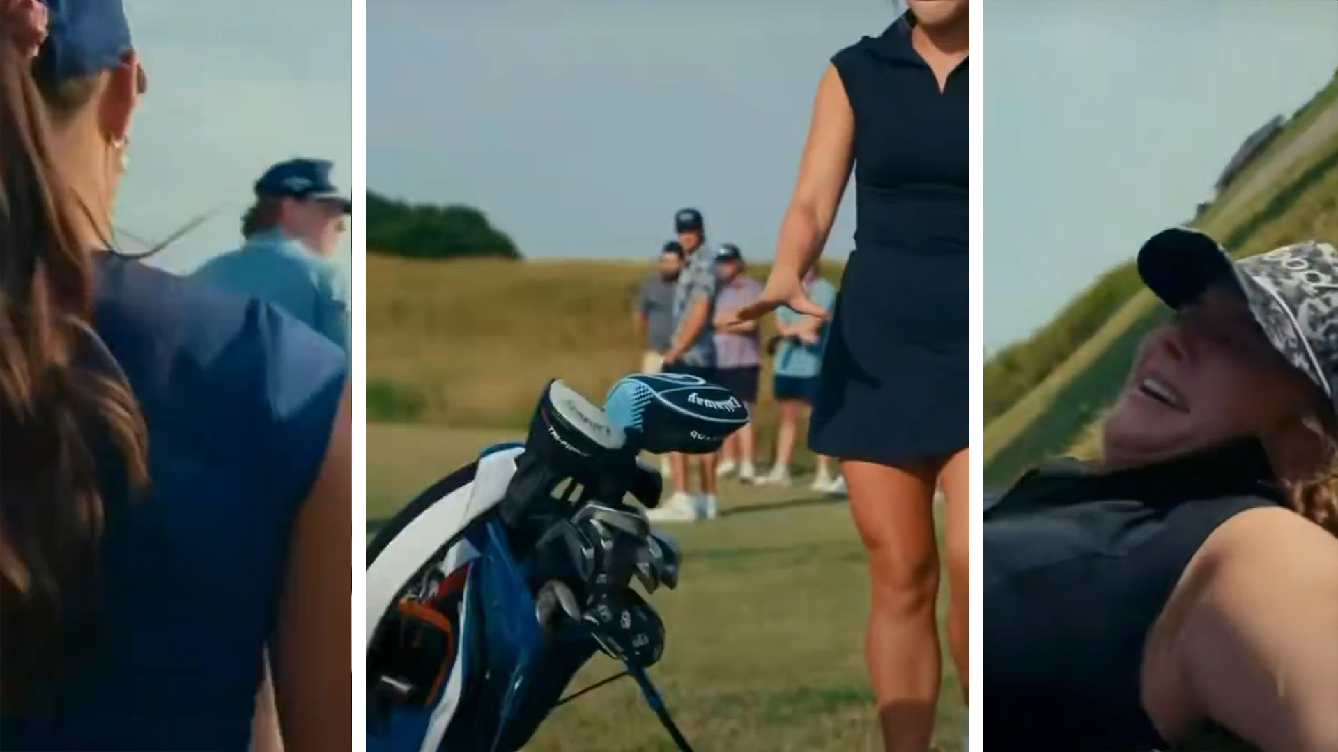 Deleted Callaway and Good Good Golf advert showing a woman pushed to the floor after taking a driver