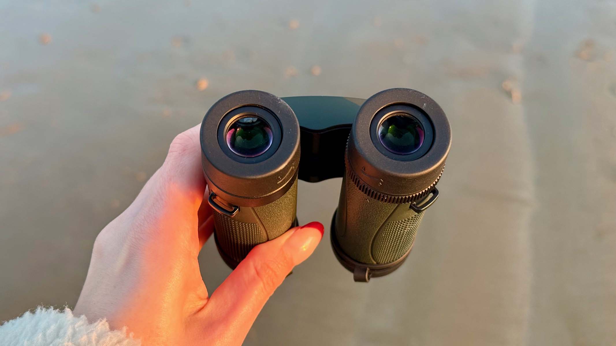 Hawke Endurance ED 8x25 in the hand at a coastal location