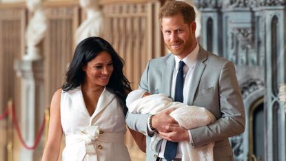 The Duke & Duchess Of Sussex Pose With Their Newborn Son