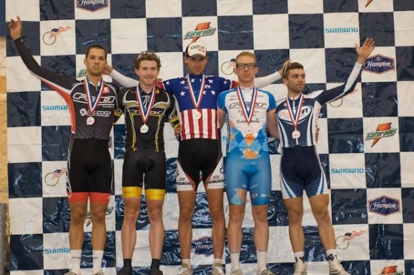 The scratch race podium.