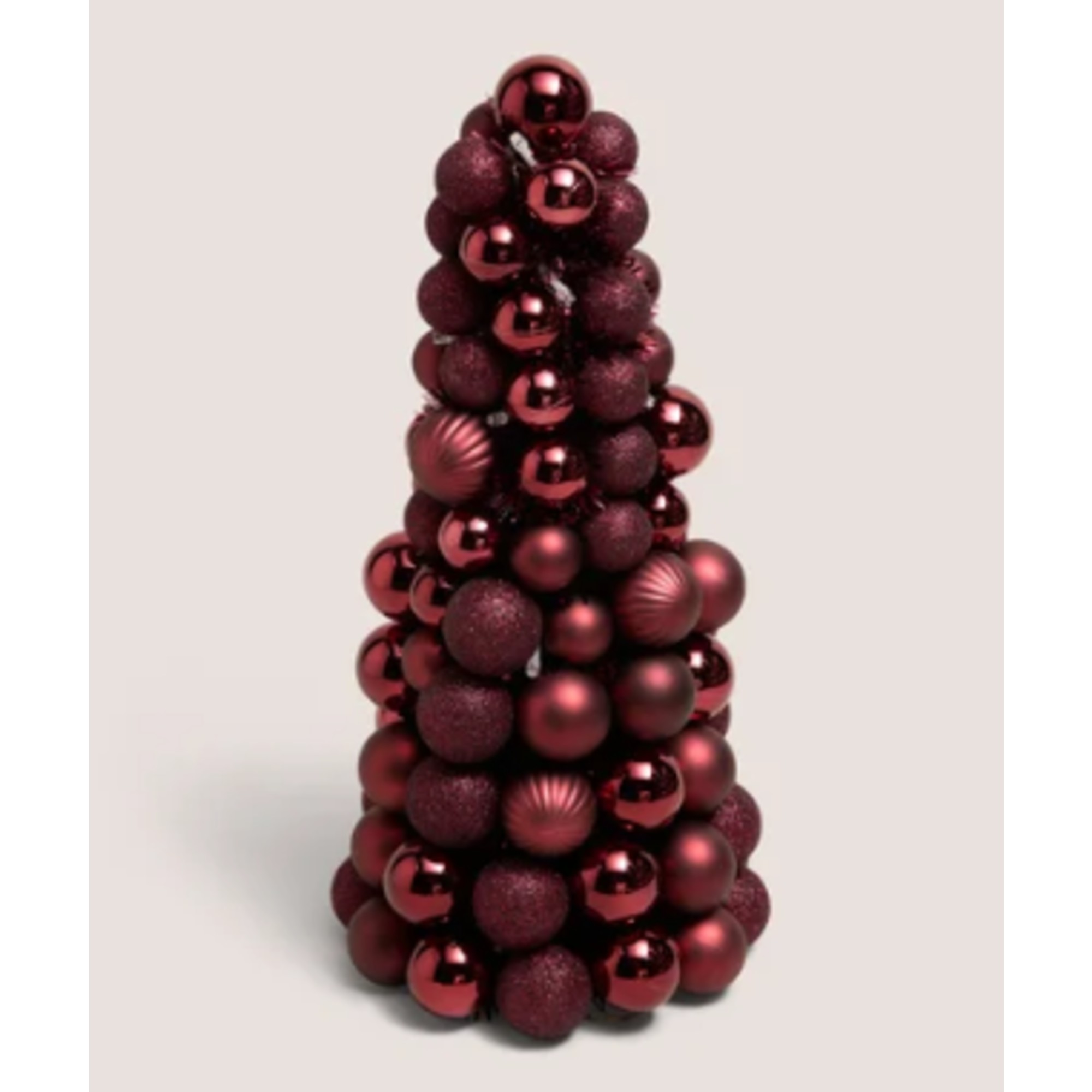 Matalan Burgundy Pre Lit Christmas Bauble Tree