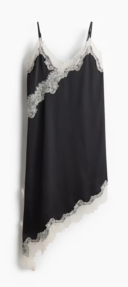 H&amp;amp;M, Lace-Trimmed Asymmetric Nightgown